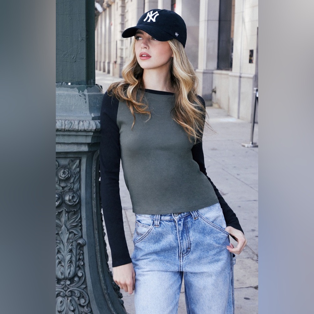 Two Toned Brandy Melville Long Sleeve Top